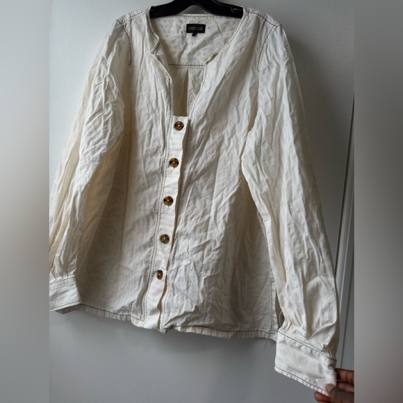 Shegul Emme Cream Button-Down Shirt - Picture 5 of 13